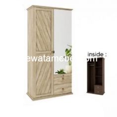 Wardrobe 2 Doors Size 100 - Garvani ELVIA 2P / Dakota Oak